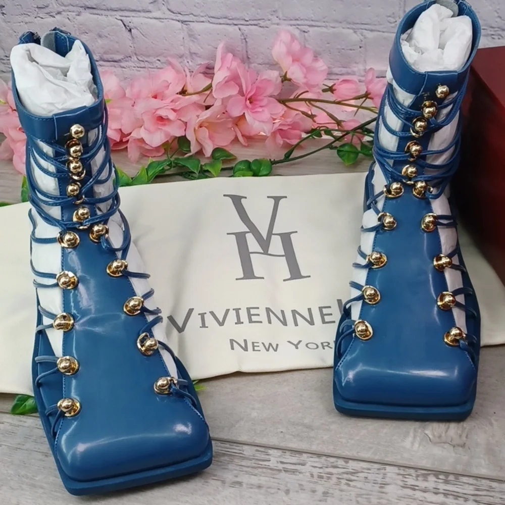 Vivienne Hu VHNY Studded Leather Cage Sandals NIB